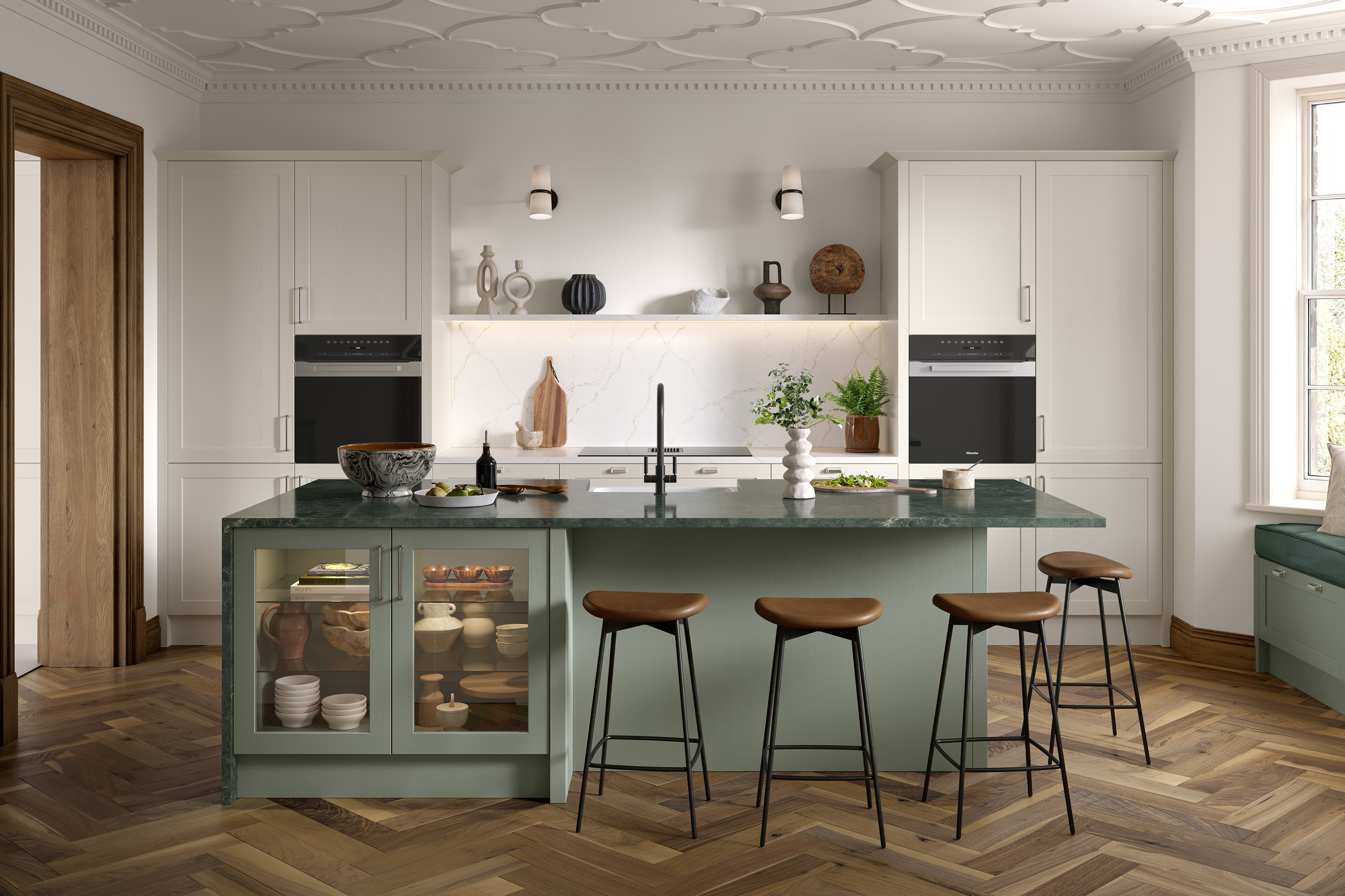 Aldana - Taupe Grey and Reed Green