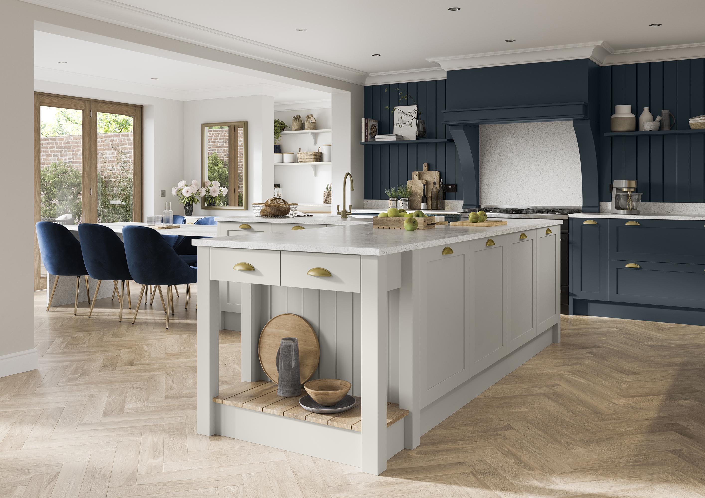 Clifden - Marine and Light Grey