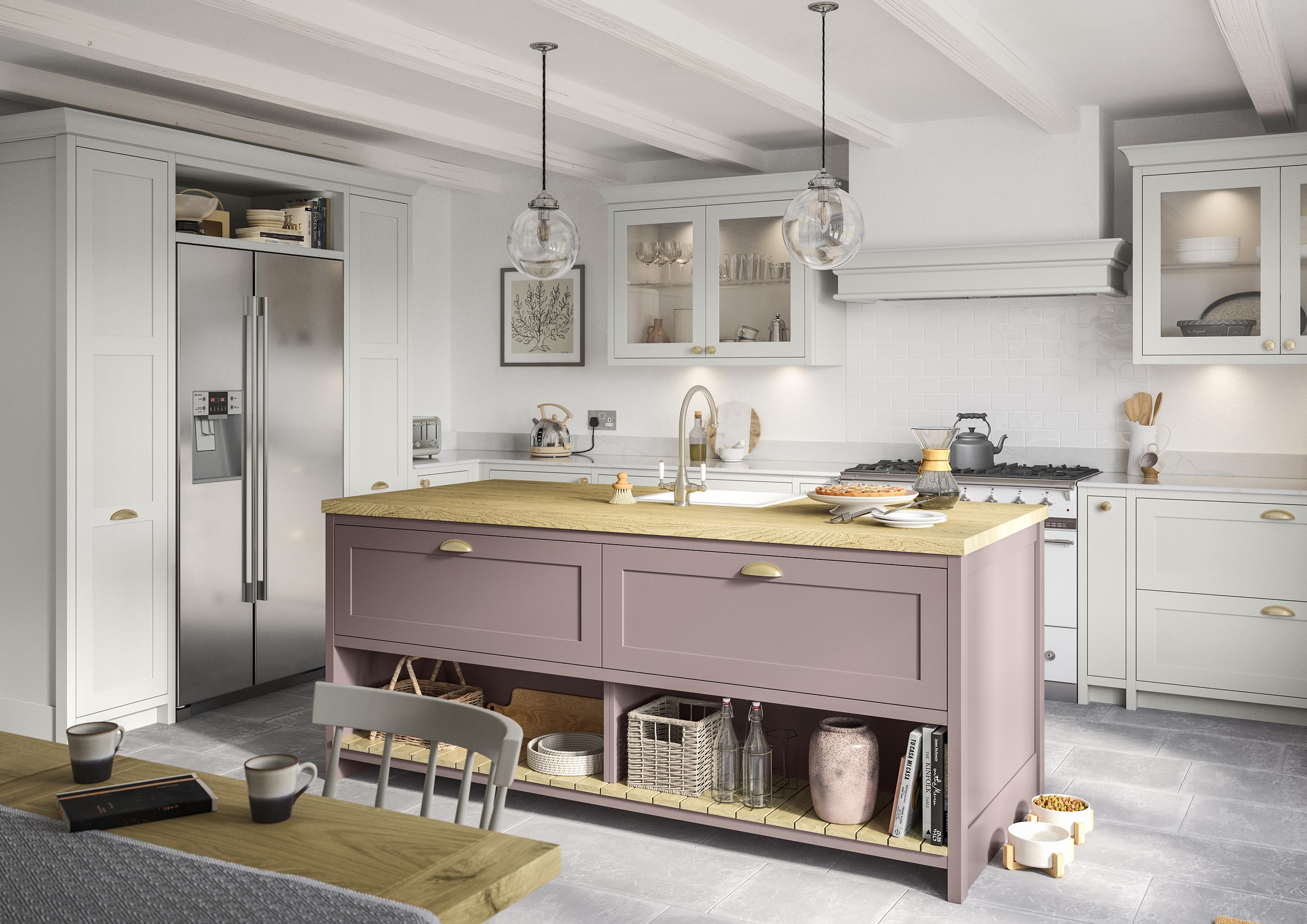 Clifden - Vintage Pink and Light Grey