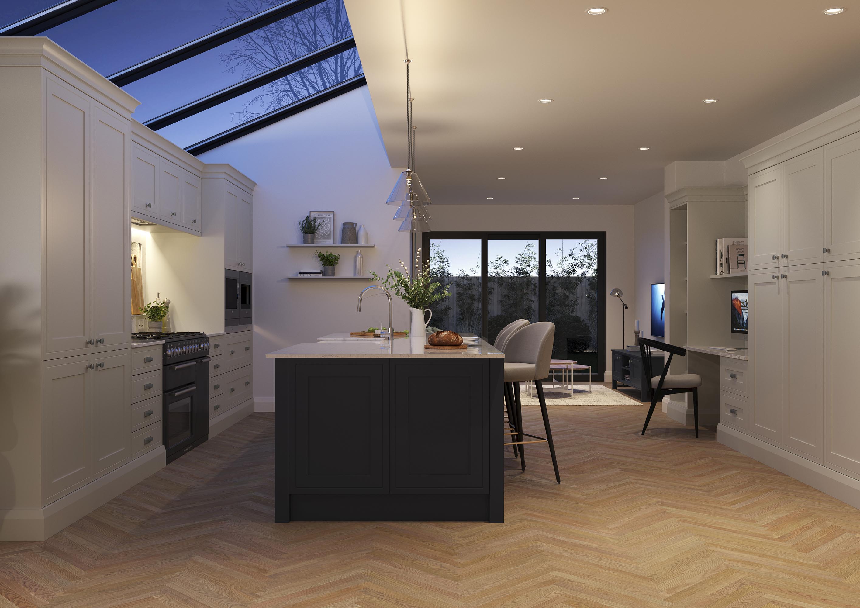 Ellesmere - Slate Blue and Light Grey
