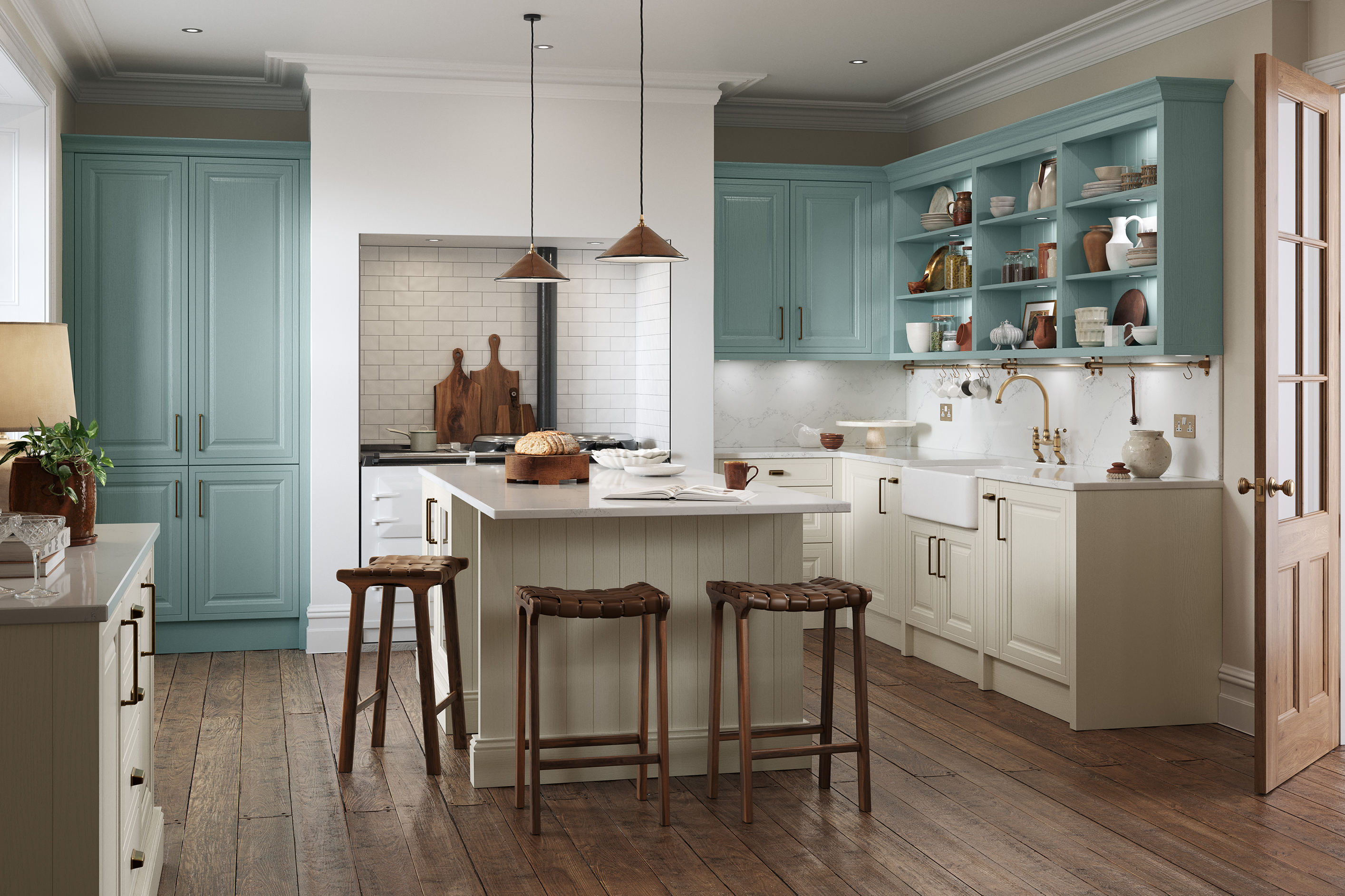 Jacobsen - Taupe Grey and Light Teal