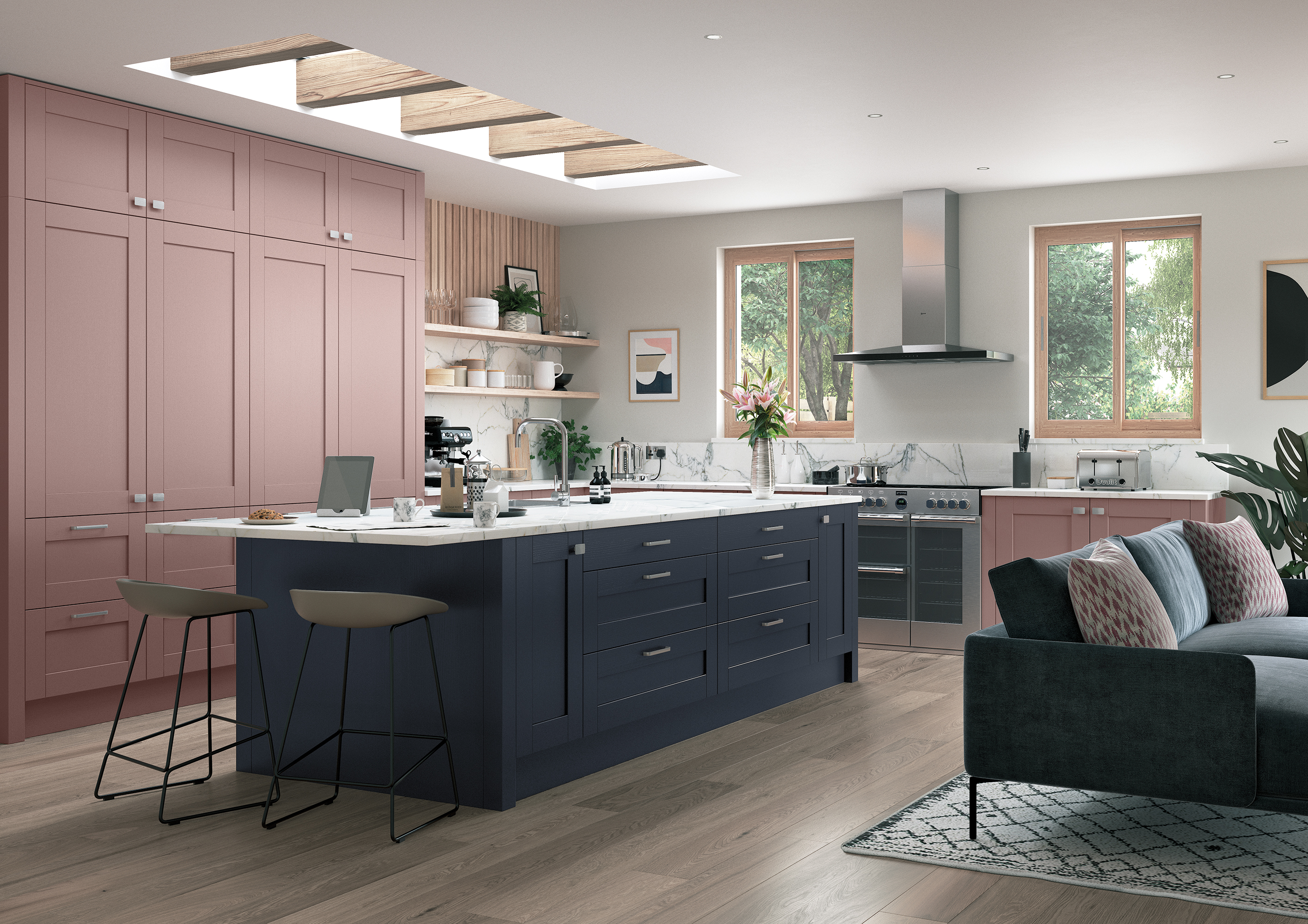 Madison - Vintage Pink and Slate Blue