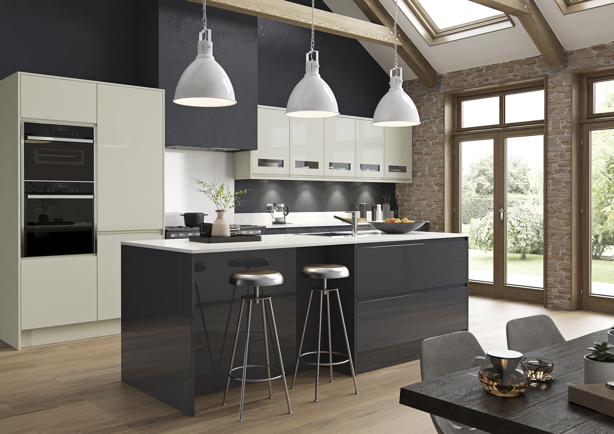 Strada Gloss - Graphite and Porcelain