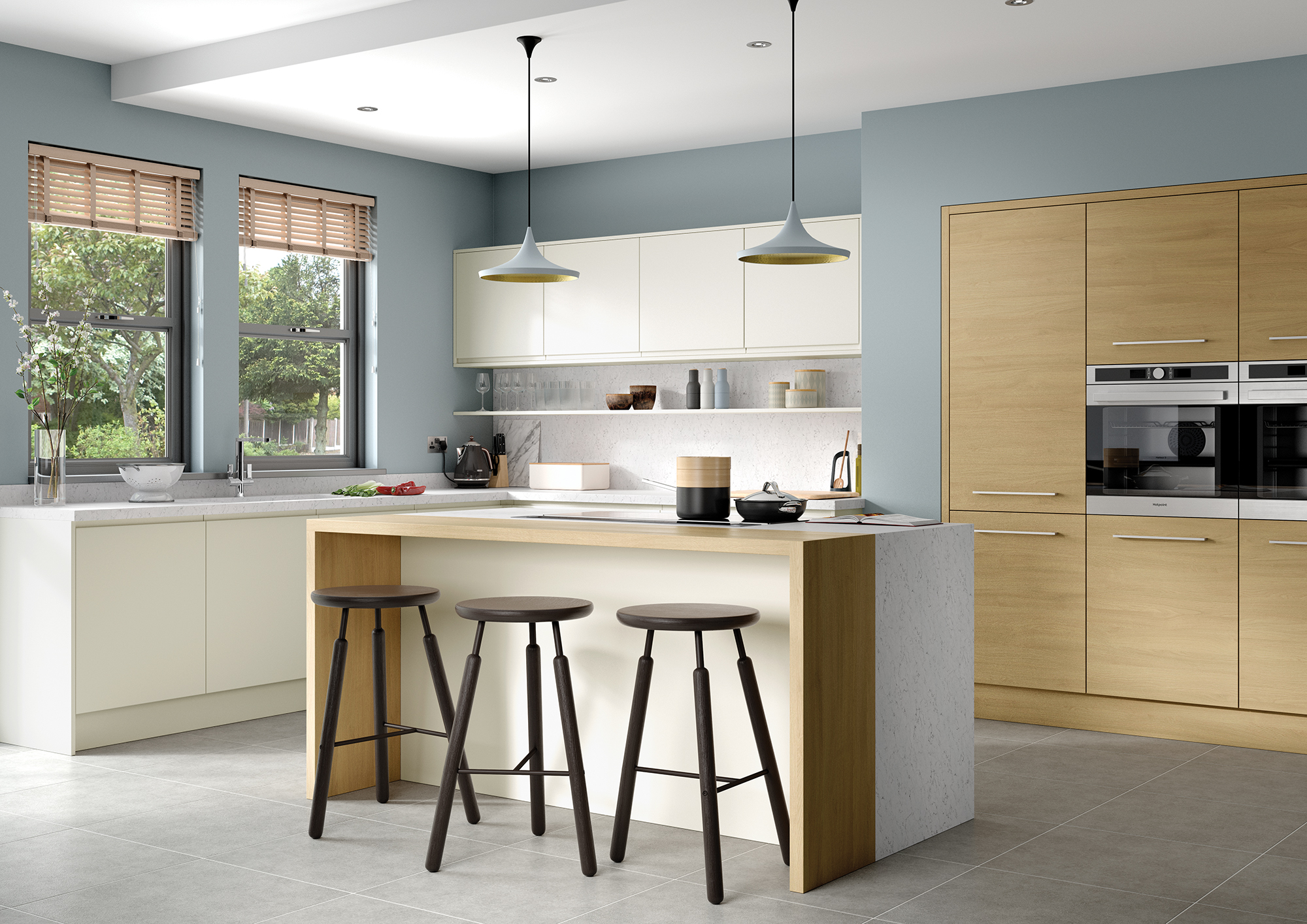 Strada Matte - Porcelain and Tavola Light Oak