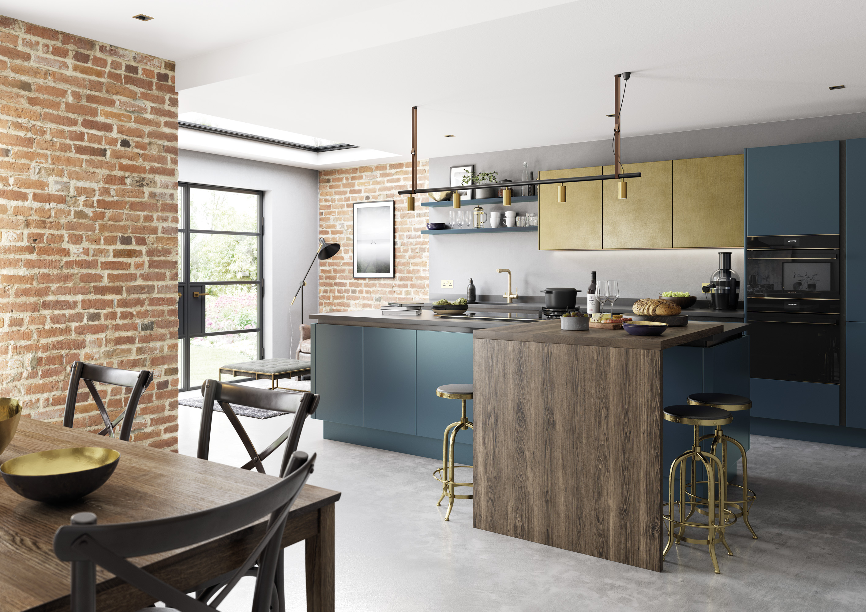 Zola Matte - Marine and Ferro Brass